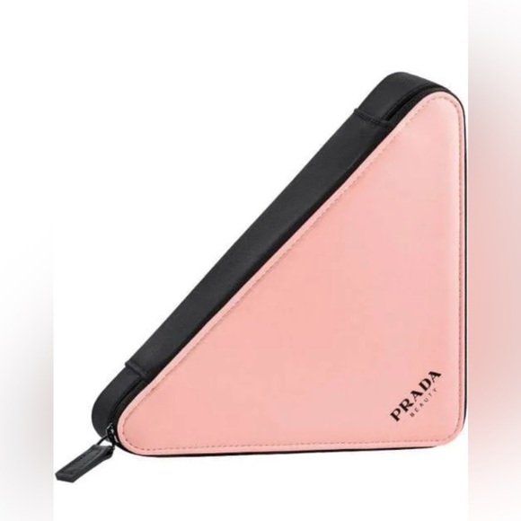 Prada Beauty Pink Triangle Makeup Pouch Crossbody Bag Clutch - Picture 1 of 9